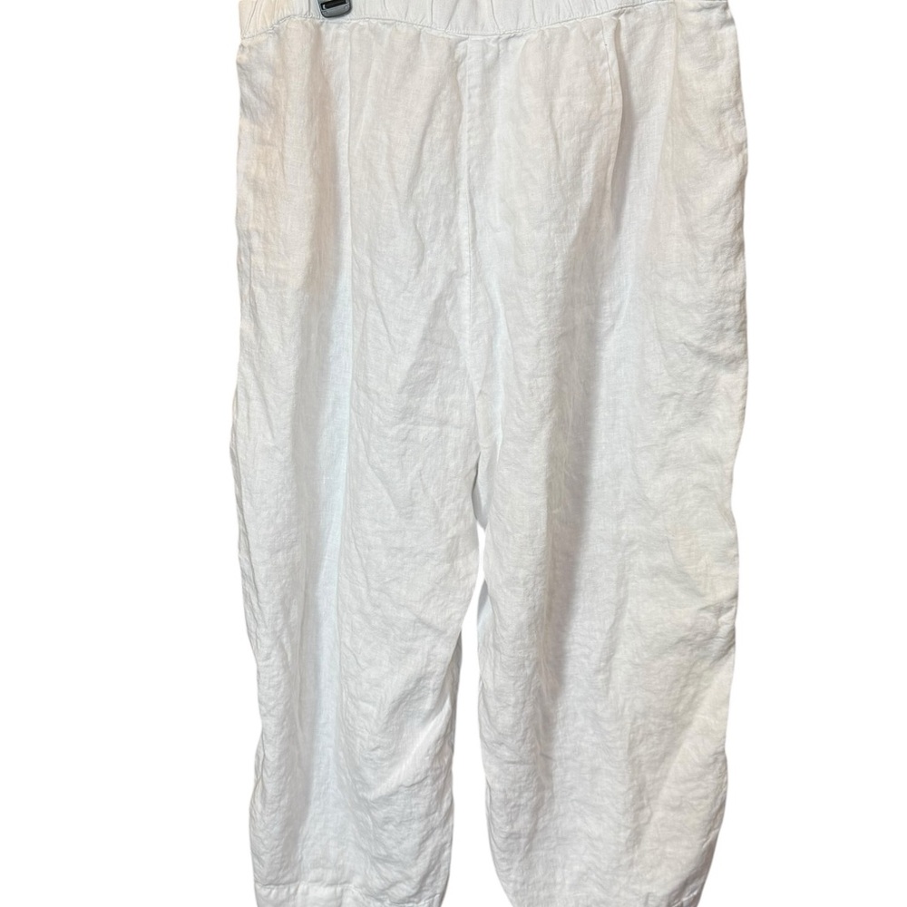 J.Jill Love Linen Cropped Pants White Relaxed Fit Elastic Back Size 2X - Picture 3 of 8